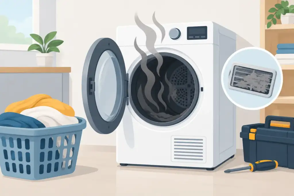 Why Does Dryer Smell Burnt? Causes and Next Steps